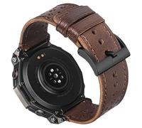 HEMSUT Echtes Leder Armband kompatibel mit AMAZFIT T-Rex/T-Rex PRO/T-Rex 2 / T-Rex 3 / T-Rex 3 PRO 48 mm/T-Rex 3 PRO 44 mm, Trex Ultra/Trex Ultra 2