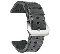 hemsut h Echtes Leder Uhrenarmband, Retro Vintage 20 22 24 26mm Handgefertigtes Ersatz Leder Uhrenarmband für Männer und Frauen