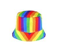 HENBRANDT Fischerhut für Erwachsene, Unisex, LGBTQ+ Pride, Zubehör, Lesbischer Gay Pride, Fischerhut, breite Krempe, Fischerhut, Sommerhut, Strand, Sonnenhut für Damen und Herren, Mehrfarbige Streifen