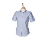 Henbury - Ladies´ Classic Short Sleeved Oxford Shirt Blue Oxford - Gr. - M (12)