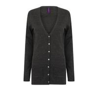 Henbury - Ladies´ Lightweight V-Neck Cardigan Grey Marl - Gr. - XXL