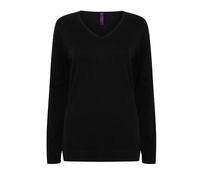 Henbury - Ladies´ Lightweight V-Neck Jumper Black - Gr. - L