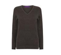 HENBURY LADIES' V-NECK JUMPER XXS GREY MARL