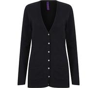 Henbury Leichte Damen-Strickjacke mit V-Ausschnitt, Navy, XXL