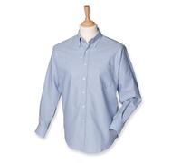 Henbury - Men´s Classic Long Sleeved Oxford Shirt Blue Oxford - Gr. - 3XL