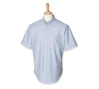 Henbury - Men´s Classic Short Sleeved Oxford Shirt Blue Oxford - Gr. - 3XL