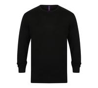 Henbury - Men´s Lightweight Crew Neck Jumper Black - Gr. - 3XL