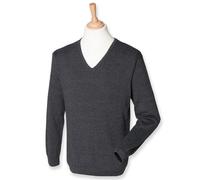 Henbury - Men´s Lightweight V-Neck Jumper Grey Marl - Gr. - 4XL