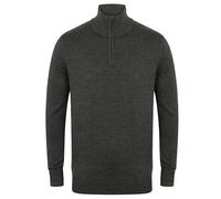Henbury - Men´s Quarter Zip Jumper Grey Marl - Gr. - M