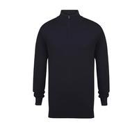 Henbury - Men´s Quarter Zip Jumper Navy - Gr. - 3XL