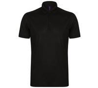 Henbury - Men´s Slim Fit Stretch Polo Shirt + Wicking Finish Black - Gr. - L