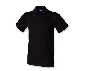 Henbury - Men´s Stretch Piqué Polo Shirt Black - Gr. - S