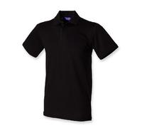 Henbury - Men´s Stretch Piqué Polo Shirt Black - Gr. - XL