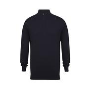 HENBURY MEN'S KNITTED QUARTER ZIP JUMPER XS NAVY