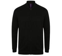 Henbury - Unisex Zip Through Cardigan Black - Gr. - XL