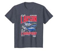 Hendrick Motorsports Kyle Larson Nascar Series 2X Champion T-Shirt, Kinder, Blau Meliert, 128