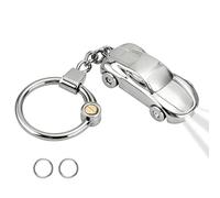 HENGBIRD Auto Schlüsselanhänger mit Taschenlampe, Schlüsselanhänger Autoschlüsselbund für Fahrzeug EDC Autoschlüsselanhänger Autozubehör Schlüsselring für Männer und Frauen (Silber)