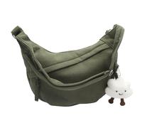 HENGBIRD Halbmond Tasche Damen, Grün Half Moon Bag, Moon Bag Large Small, Crossbody Bag Damen Groß, Bauchtasche Cord, Cord Uni Tasche Damens, UmhäNgetasche Cords