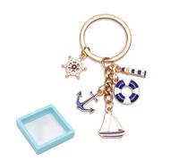 HENGBIRD Maritime Geschenke SchlüSselanhäNger Blau mit Anker, Segelboot und Nautischer Deko Taschen AnhäNger Geschenkideen für Frauen Junge Geburtstagsgeschenk GlüCksbringer SchlüSselanhäNger