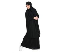 HengBo LED Muslimische Kleider Damen Zweiteiliges Gebetskleid, Abaya & Hijab Set Schlicht Einfach Ohne Muster, Jilbab 2 Teilig Max Kaftan Full Length, Alltagskleidung Für Ramadan & Eid