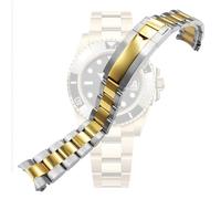 hengfento2 Oyster Ersatz-Uhrenarmband für Rolex Datejust, Submariner, GM 16610 16800, 20 mm, glänzend in der Mitte Gold und Silber