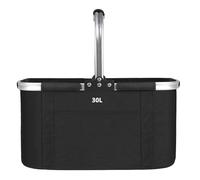 Hengsong Kühlkorb 30L,Einkaufskorb Faltbar,Einkaufskorb Klappbar，Picknickkorb,Faltkorb,Tragekorb mit Henkel für Camping,Schwarz