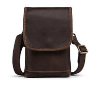 Hengwin Gürteltasche Herren Echtes Leder Hüfttasche Männer Handy Taschen mit Gürtelschlaufe für iPhone 16 ProMax 16 Plus, iPhone 15 15Plus Samsung Galaxy S25 Ultra S25+ Handy Umhängetaschen (Kaffee)