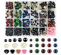 Hengxinc 640 Stück Sicherheitsaugen für Häkeltiere Mehrfarbig Amigurumi Augen 6-14mm Augen zum Basteln Kunststoff Knopfaugen für Häkeltiere mit Unterlegscheiben für Häkeltiere Puppe Marionette