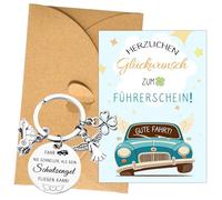 Henjunu Schlüsselanhänger Führerschein Bestanden Geschenk, Schutzengel Auto Glücksbringer,Drive Safe Schlüsselanhänger Führerschein Geschenke