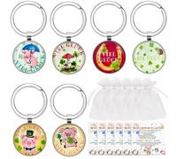 Henjunu Schlüsselanhänger Glücksbringer, 6er Set Silvester Glücksbringer Schlüsselanhänger und Neujahrskarten, Neujahrsglücksbringer, Glücksschwein, Silvester deko 2026 Neujahr Geschenke Viel Glück