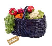 Henkelkorb Weidengeflecht für Einkauf in Naturfarbe oder in 3 verschiedenen Farben lackiert Geräumig und Komfortabel Einkaufskorb Geschenkkorb 45x30x35cm