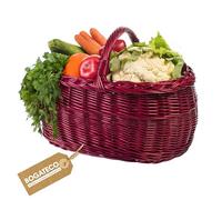 Henkelkorb Weidengeflecht für Einkauf in Naturfarbe oder in 3 verschiedenen Farben lackiert Geräumig und Komfortabel Einkaufskorb Geschenkkorb 45x30x35cm