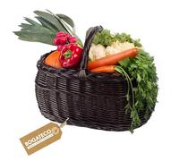 Henkelkorb Weidengeflecht für Einkauf in Naturfarbe oder in 3 verschiedenen Farben lackiert Geräumig und Komfortabel Einkaufskorb Geschenkkorb 45x30x35cm