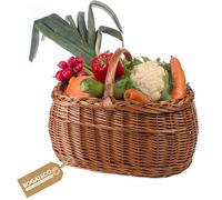 Henkelkorb Weidengeflecht für Einkauf in Naturfarbe oder in 3 verschiedenen Farben lackiert Geräumig und Komfortabel Einkaufskorb Geschenkkorb 45x30x35cm