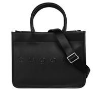 Henkeltasche BUGATTI "DAPHNE", Damen, Gr. B/H/T: 30cm x 23cm x 14cm onesize, schwarz, Leder, leicht glänzend, unifarben, Taschen Henkeltasche, echt Leder (72640132-0)