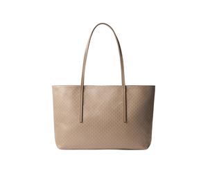 Henkeltasche CALVIN KLEIN "AOP TOTE W/ POUCH ON STRAP", Damen, Gr. B/H/T: 39cm x 27,5cm x 12,5cm, beige (dessert taupe), Polyester, bedruckt, Taschen, Umhängetasche, Schultertasche, Set, mit Monogramm