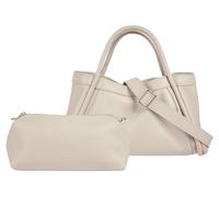 Henkeltasche CLUTY "2 in 1", Damen, Gr. B/H/T: 34cm x 20cm x 13cm onesize, beige, Leder, leicht glänzend, unifarben, Taschen, echt Leder, Made in Italy (94856348-0) beige