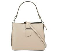 Henkeltasche CLUTY, Damen, Gr. B/H/T: 25cm x 21cm x 12cm onesize, beige, Leder, leicht glänzend, unifarben, Taschen, echt Leder, Made in Italy (34239066-0) beige