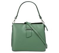 Henkeltasche CLUTY, Damen, Gr. B/H/T: 25cm x 21cm x 12cm onesize, grün, Leder, leicht glänzend, unifarben, Taschen, echt Leder, Made in Italy (57930702-0) grün