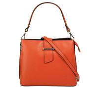 Henkeltasche CLUTY, Damen, Gr. B/H/T: 25cm x 21cm x 12cm onesize, orange, Leder, unifarben, leicht glänzend, Taschen, echt Leder, Made in Italy (56406041-0) orange