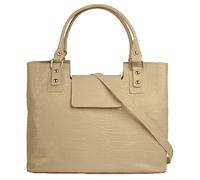 Henkeltasche CLUTY Gr. B/H/T: 30 cm x 20 cm x 6 cm onesize, beige Damen Taschen Handtaschen echt Leder, Made in Italy (12891822-0)