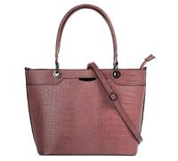 Henkeltasche CLUTY, Damen, Gr. B/H/T: 30cm x 22cm x 10cm onesize, rosa (alt, rosa), Leder, Reptilienprägung, Taschen Henkeltasche, echt Leder, Made in Italy (59771304-0)