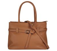 Henkeltasche CLUTY, Damen, Gr. B/H/T: 33cm x 23cm x 15cm onesize, cognac, Leder, leicht glänzend, unifarben, Taschen, echt Leder, Made in Italy (56291754-0) cognac
