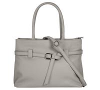 Henkeltasche CLUTY, Damen, Gr. B/H/T: 33cm x 23cm x 15cm onesize, grau, Leder, leicht glänzend, unifarben, Taschen, echt Leder, Made in Italy (35655218-0) grau