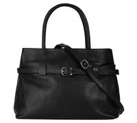 Henkeltasche CLUTY, Damen, Gr. B/H/T: 33cm x 23cm x 15cm onesize, schwarz, Leder, leicht glänzend, unifarben, Taschen, echt Leder, Made in Italy (54434268-0) schwarz