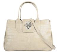Henkeltasche CLUTY, Damen, Gr. B/H/T: 35cm x 23cm x 17cm onesize, beige, Leder, glänzend, Taschen, echt Leder, Made in Italy (26003205-0) beige