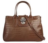 Henkeltasche CLUTY Gr. B/H/T: 35 cm x 23 cm x 17 cm onesize, braun (cognac) Damen Taschen Handgepäck echt Leder, Made in Italy (93322336-0)