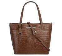 Henkeltasche CLUTY, Damen, Gr. B/H/T: 35cm x 21cm x 12cm onesize, braun (cognac), Leder, Reptilienprägung, Taschen, echt Leder, Made in Italy (91320432-0) cognac