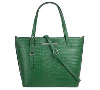 Henkeltasche CLUTY, Damen, Gr. B/H/T: 35cm x 28cm x 12cm onesize, grün, Leder, Reptilienprägung, Taschen, echt Leder, Made in Italy (68859354-0) grün