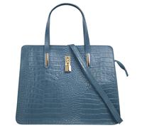 Henkeltasche CLUTY Gr. B/H/T: 36 cm x 28 cm x 8 cm onesize, blau Damen Taschen Handtaschen echt Leder, Made in Italy (26249664-0)